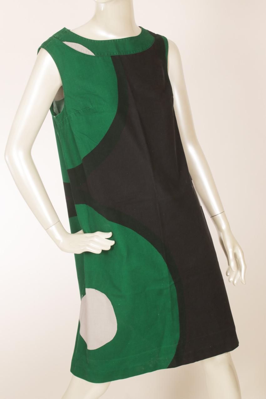 Vintage 60-luku Marimekko Annika Rimala “Klaava” hihaton mekko M - Image 3