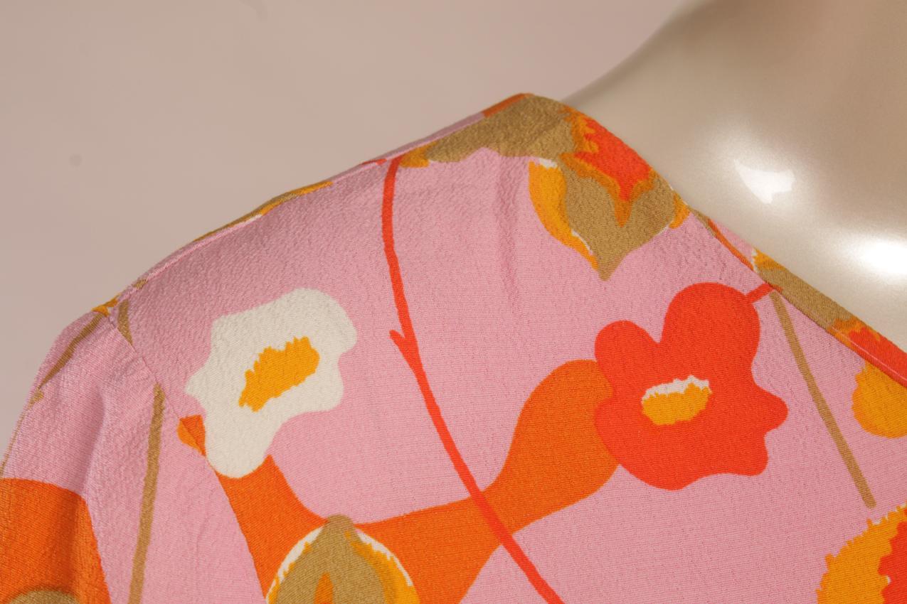 Marimekko oranssisävyinen abstraktikuvioinen Kresta-maksimekko 38 - Image 3