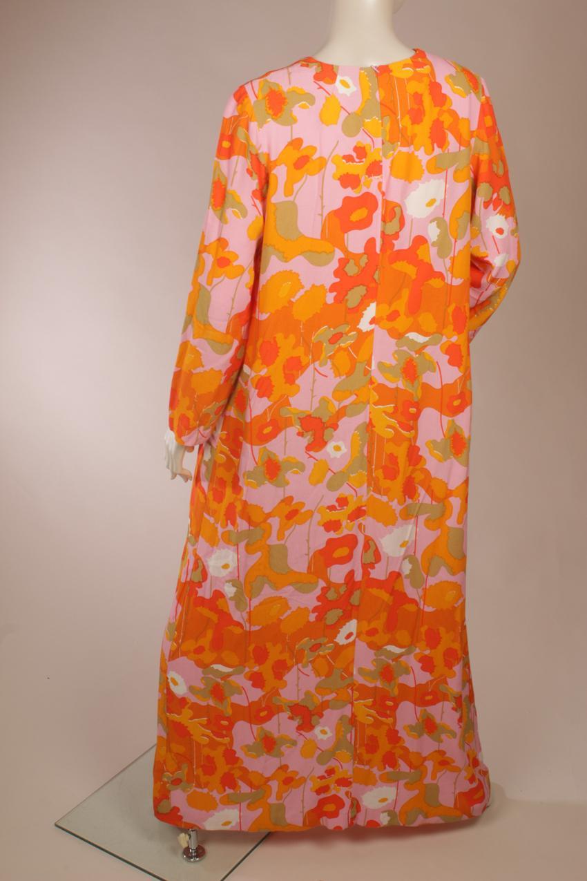 Marimekko oranssisävyinen abstraktikuvioinen Kresta-maksimekko 38 - Image 6