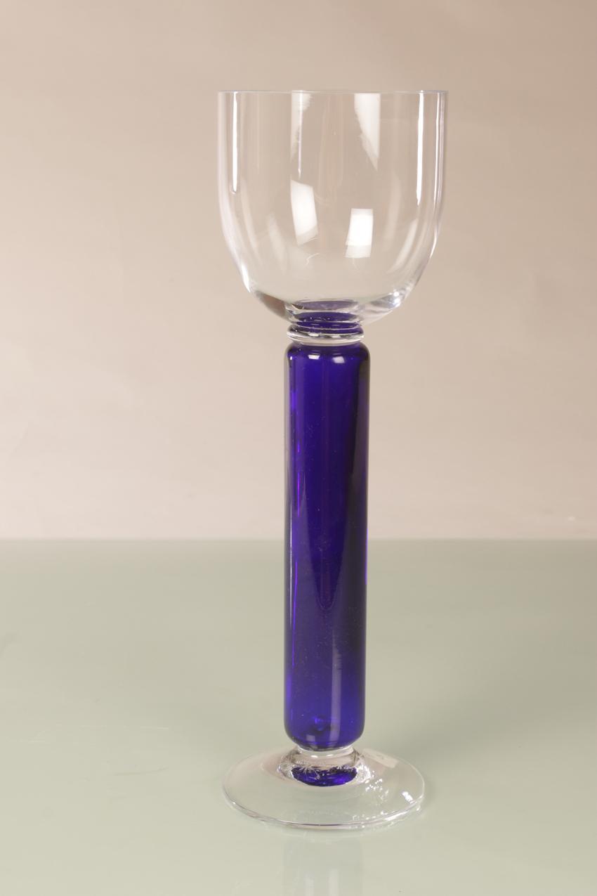 Vintage Marimekko JL-Lasi Riihimäki Brita Flander ”Seitsemän veljestä” large footed glass
