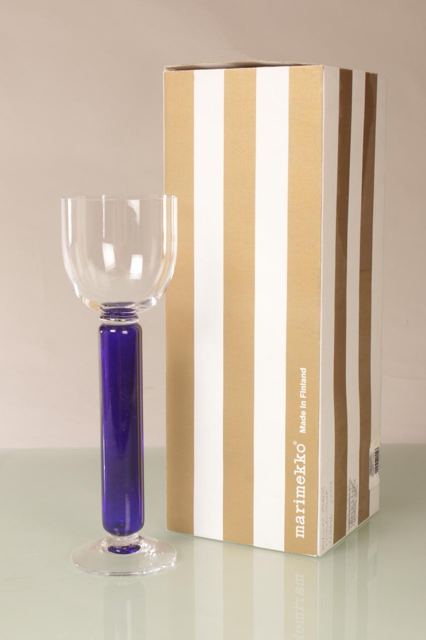Vintage Marimekko JL-Lasi Riihimäki Brita Flander ”Seitsemän veljestä” large footed glass - Image 7