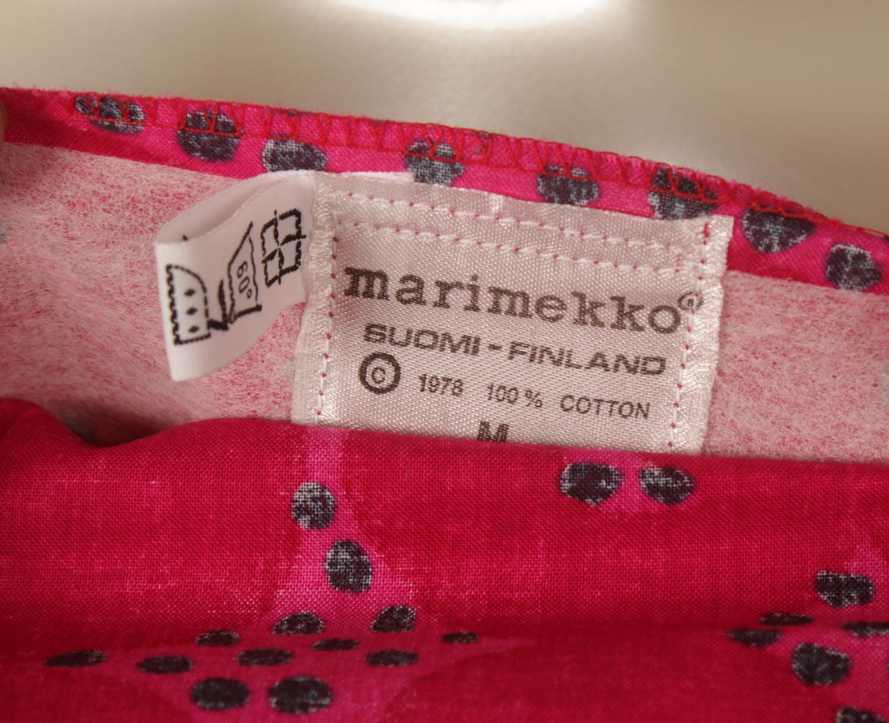 Vintage Marimekko Annikki Rimala “Rakkauskirje” “Tarha” maksimekko M - Image 9