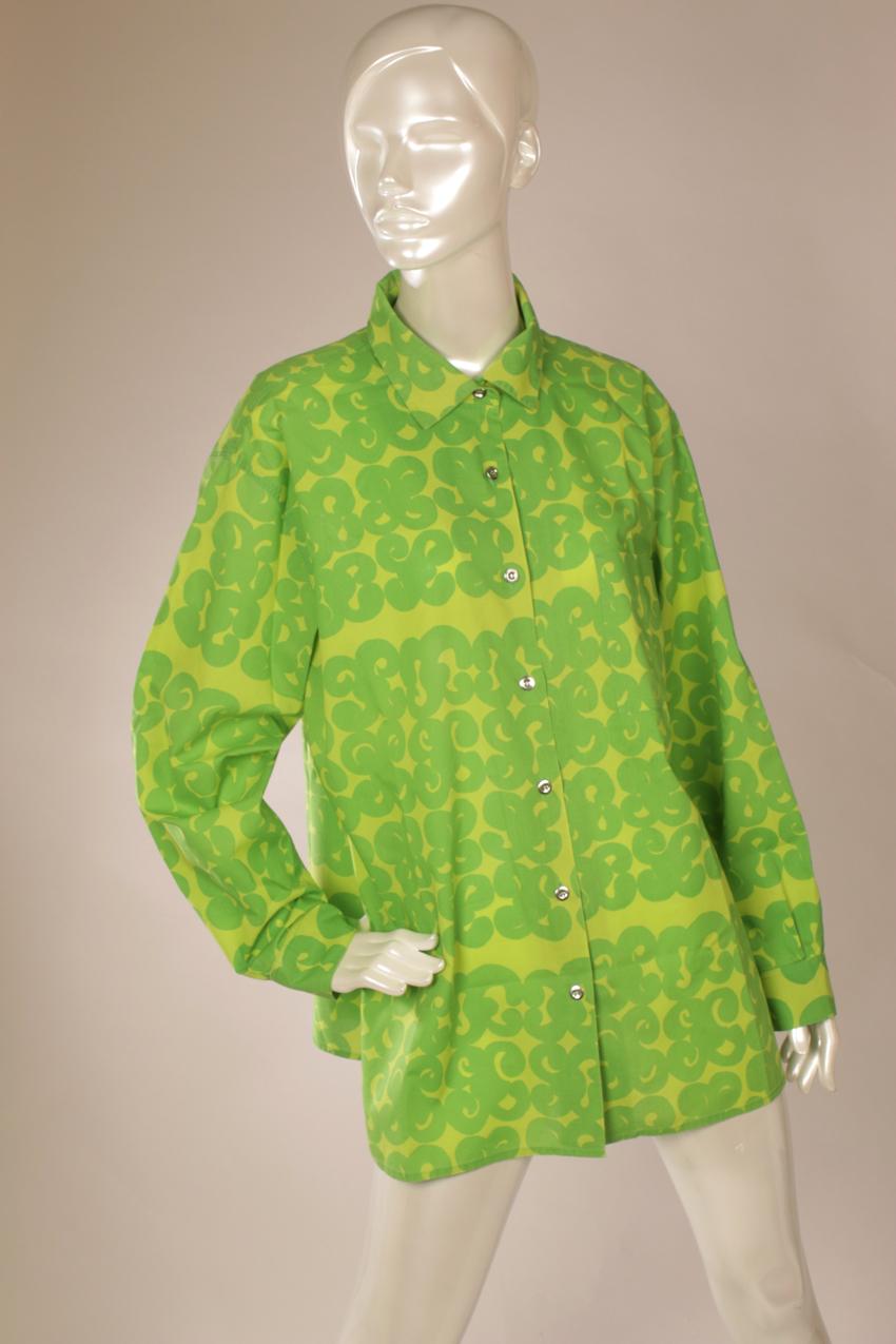 Vintage Marimekko Annika Rimala vihreä ”Tarha”-paita XXL