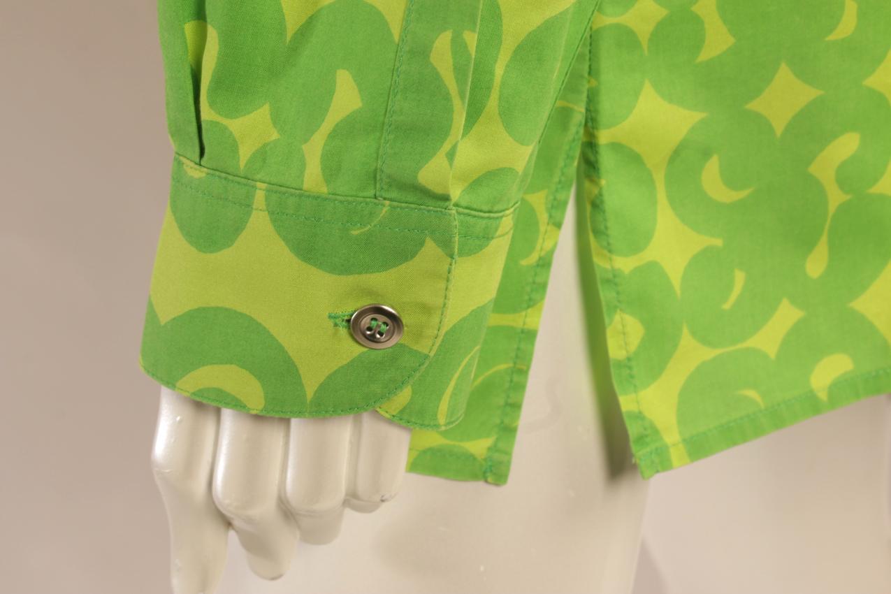 Vintage Marimekko Annika Rimala vihreä ”Tarha”-paita XXL - Image 6