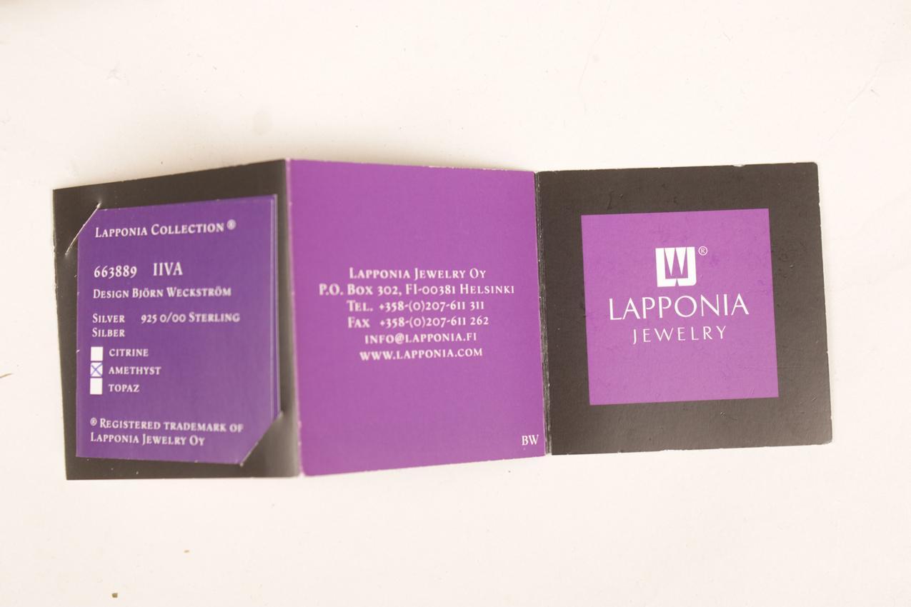 Harvinainen Lapponia Björn Weckström hopeinen ametistikivinen ”Iiva” -kaulakoru - Image 7