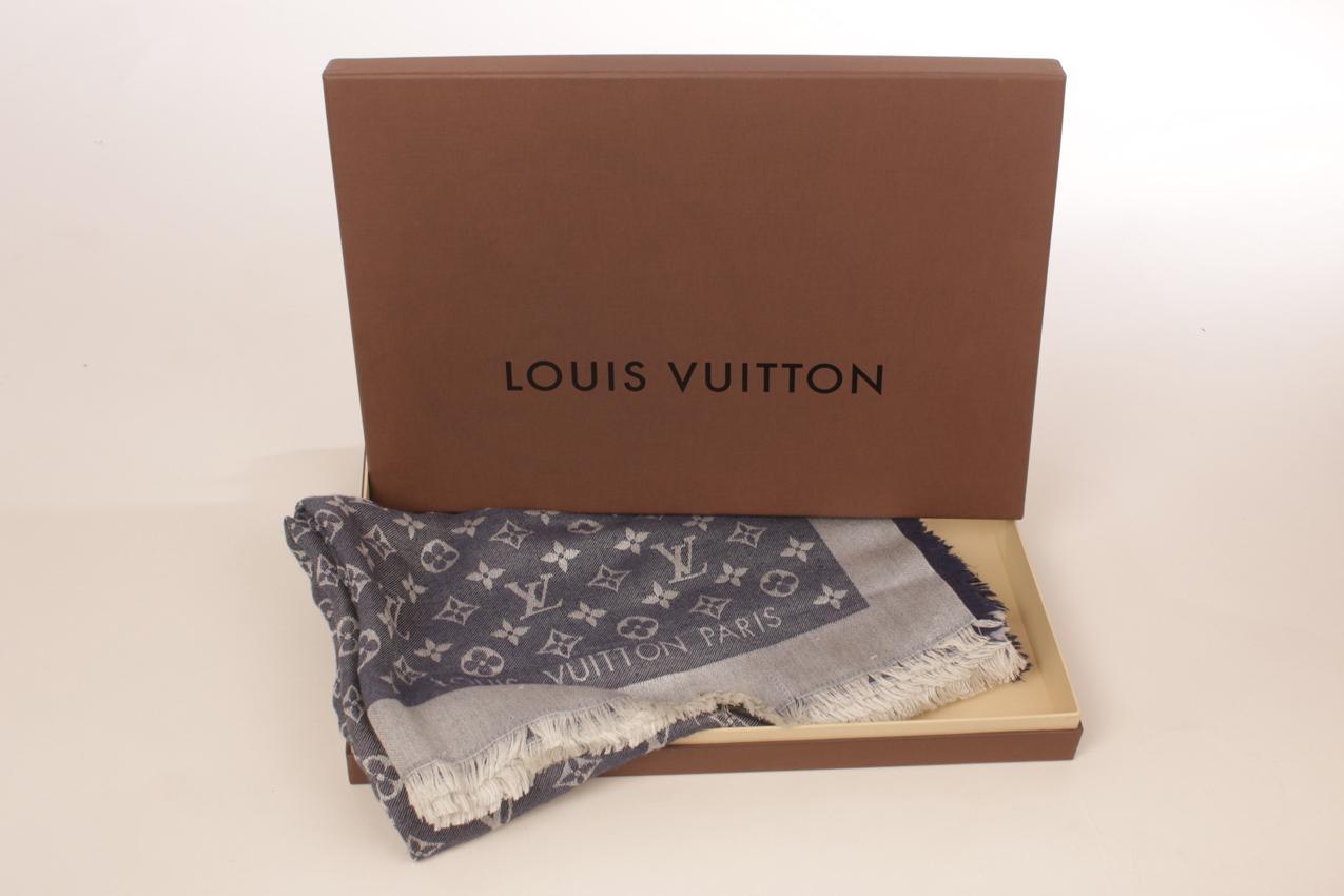 Louis Vuitton sininen Monogram Denim huivi - Image 11