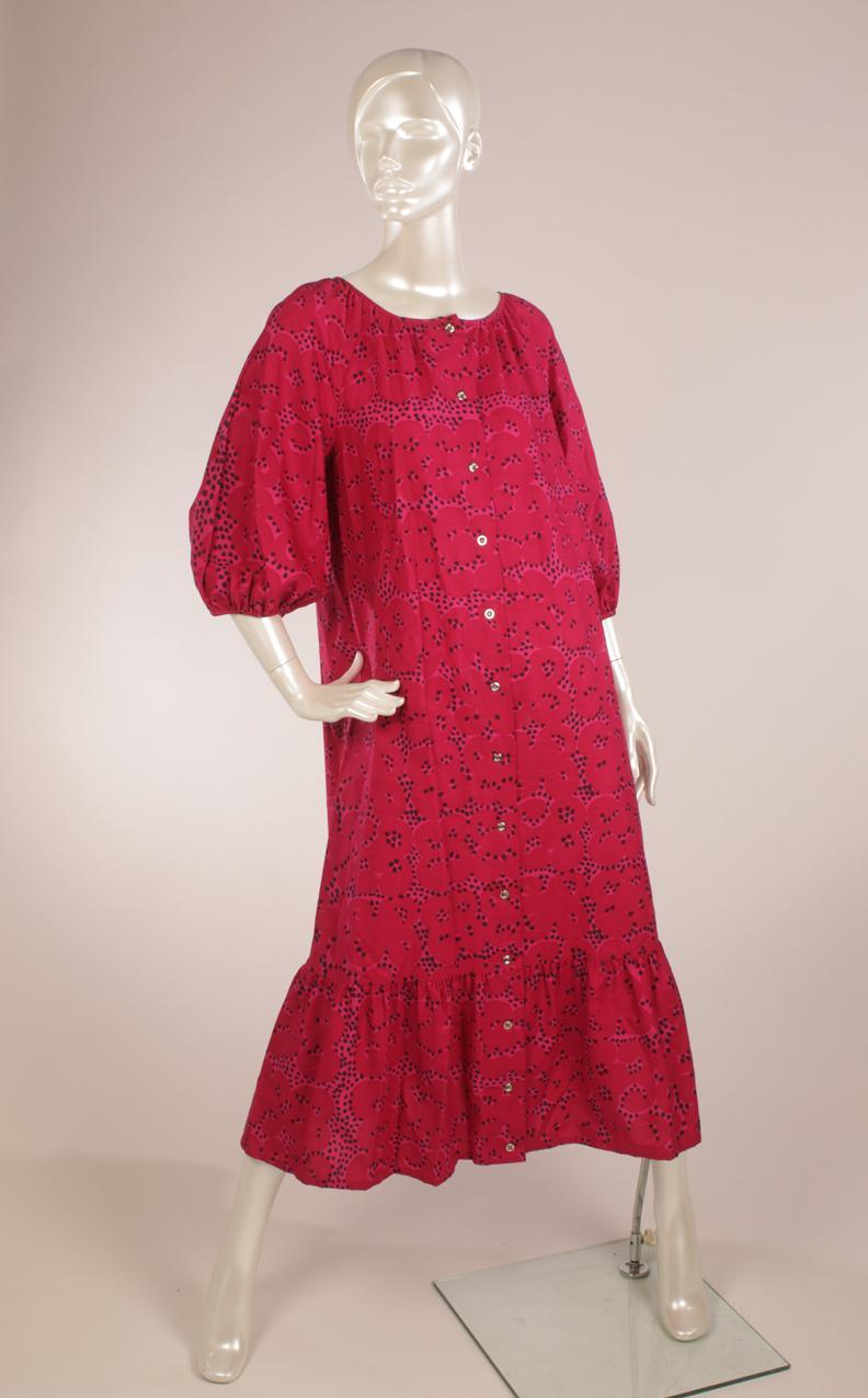 Vintage Marimekko Annikki Rimala “Rakkauskirje” “Tarha” maksimekko M L