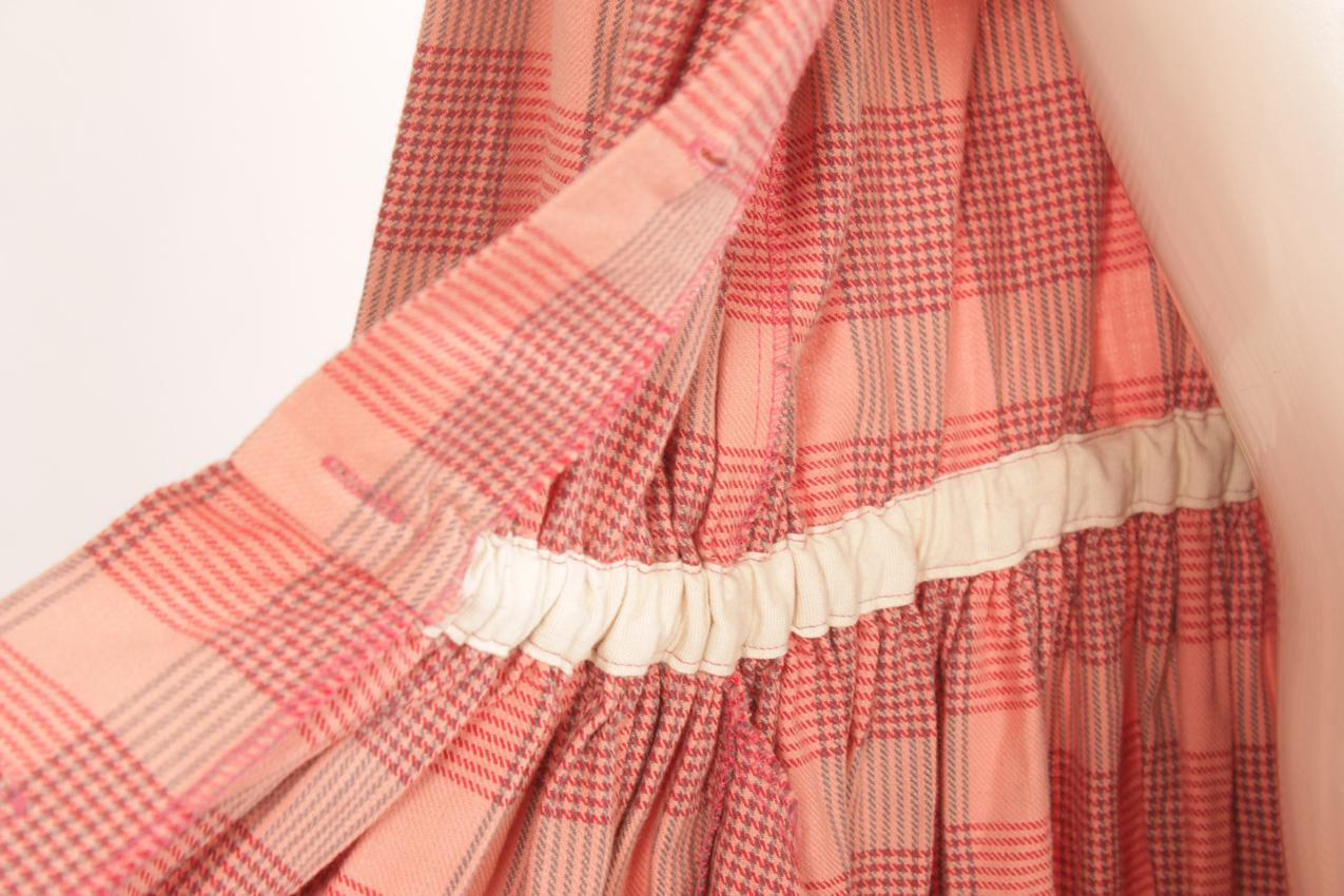 Vintage Marimekko pink checkered pattern dress M S - Image 9