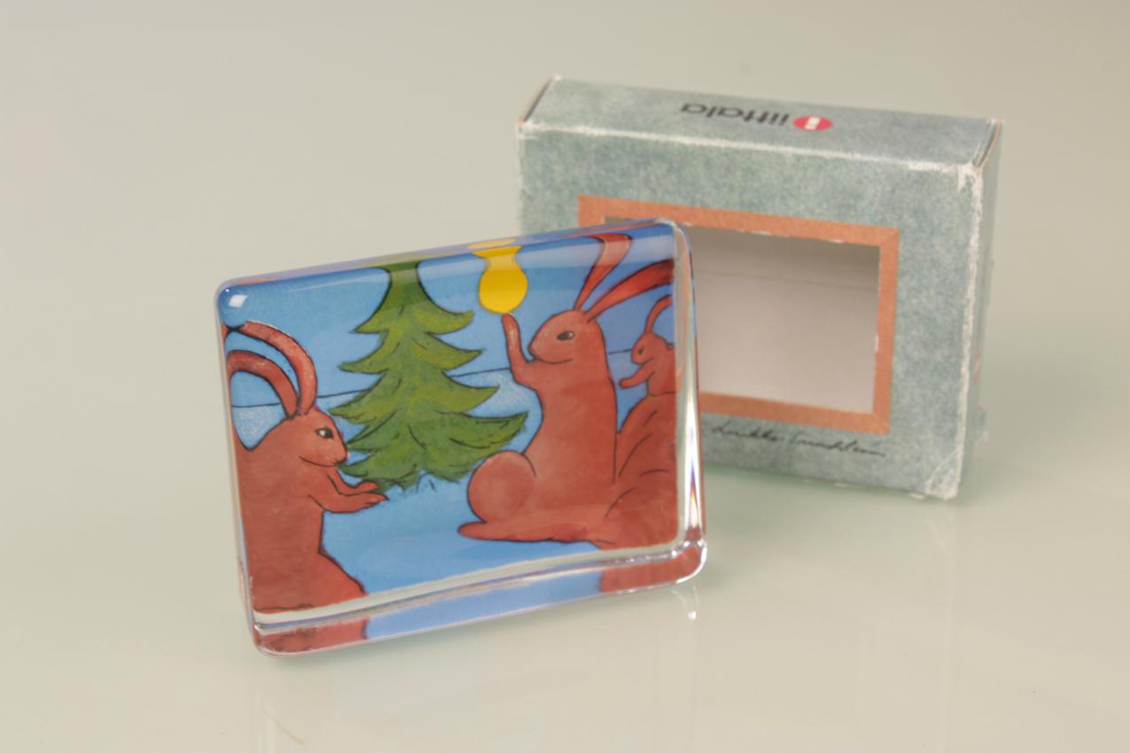 Iittala Heljä Liukko-Sundström pieni ”Onnen pojat” -lasikortti - Image 3