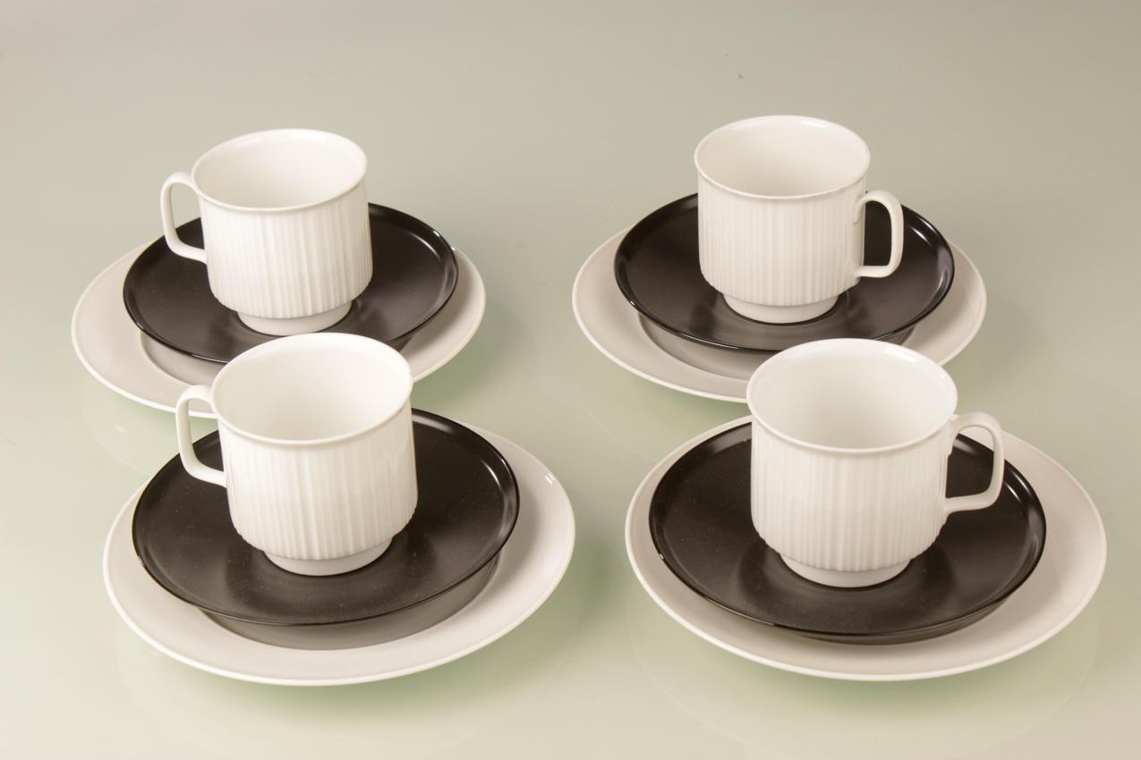 Vintage Rosenthal Studio Linie Tapio Wirkkala neljä ”Variation” -kahvikuppia