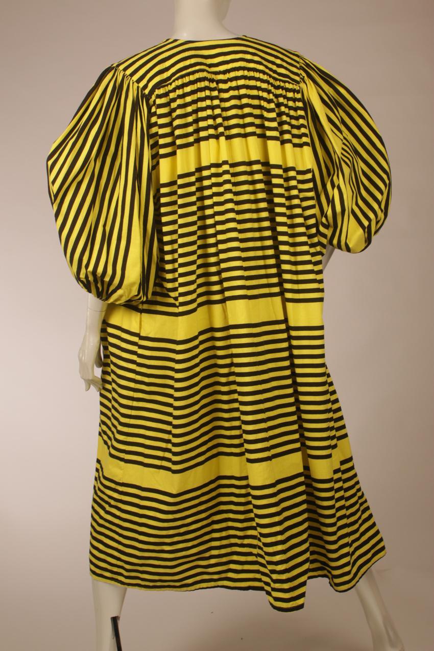 Vintage Vuokko keltamusta-raidallinen mekko XS S - Image 6