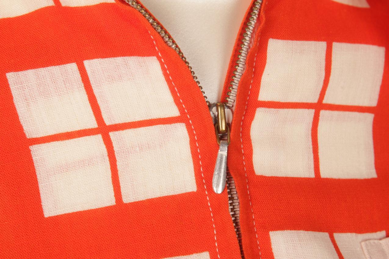 Vintage Vuokko ruudullinen paita vetoketjulla XS - Image 3