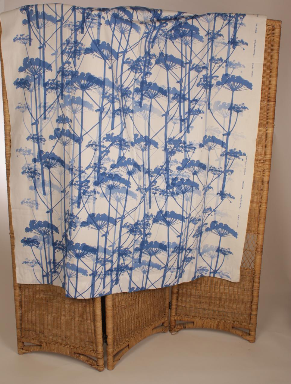 Vintage Printex Marimekko Maija Isola sininen ”Putkinotko” -verho/kangas