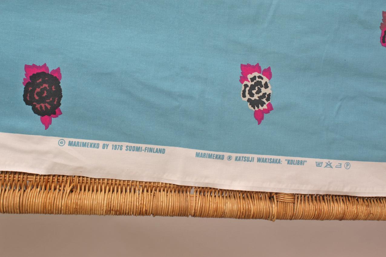 Vintage 1976 Marimekko Katsuji Wakisaka ”Kolibri” fabric - Image 7