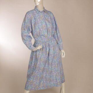 Vintage 80-luku Marimekko vaaleansinipohjainen paita ja hame M