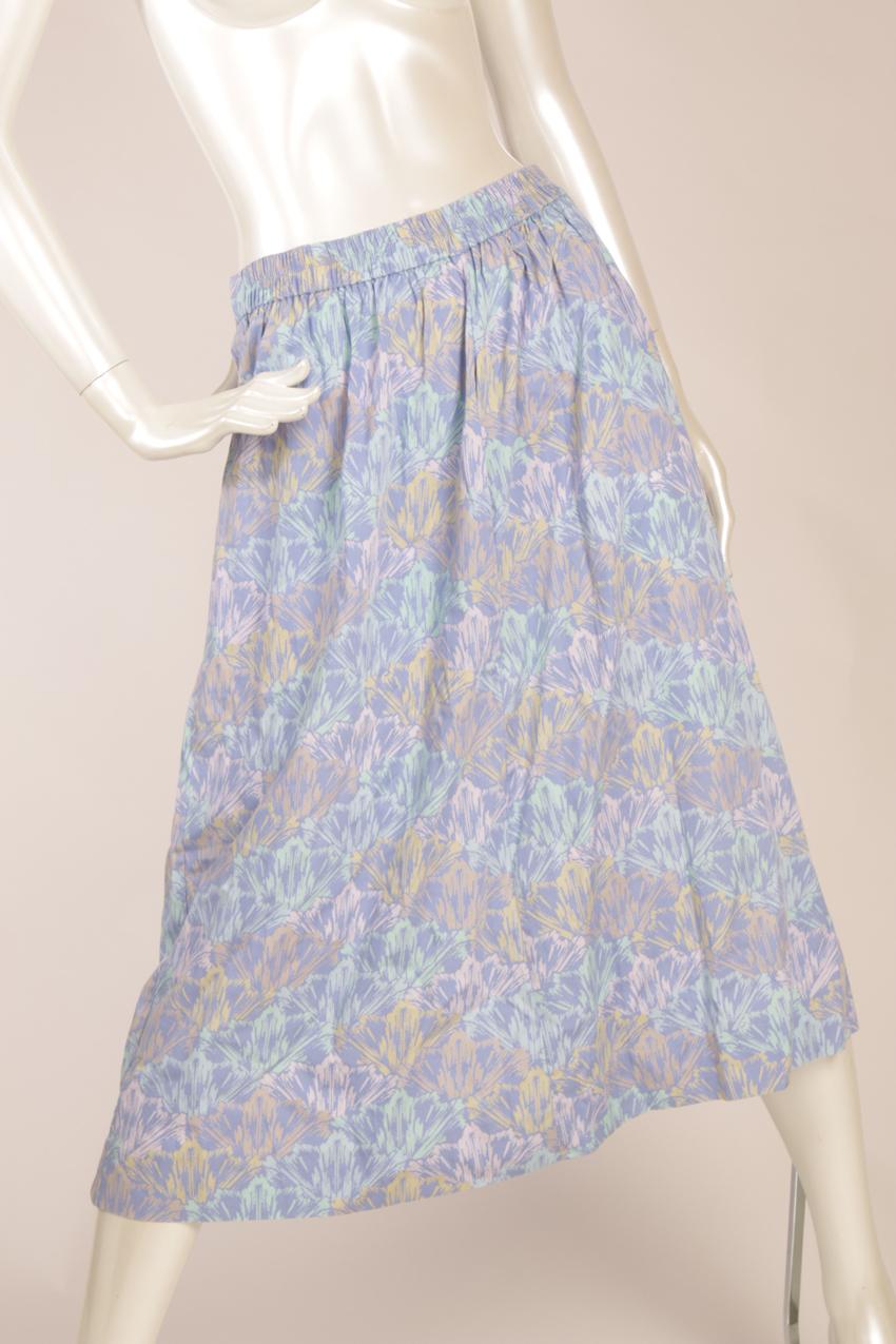 Vintage 80-luku Marimekko vaaleansinipohjainen paita ja hame M - Image 4