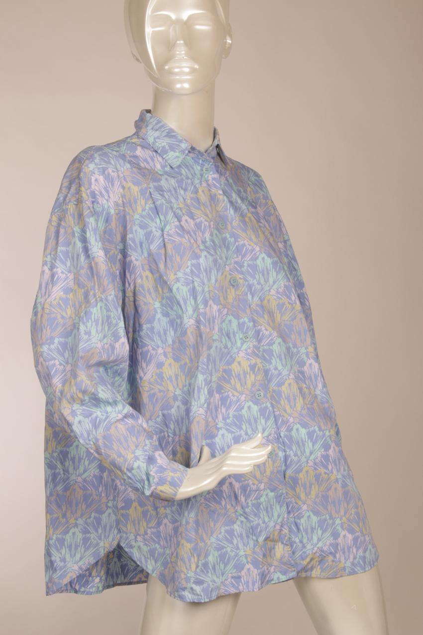 Vintage 80-luku Marimekko vaaleansinipohjainen paita ja hame M - Image 5