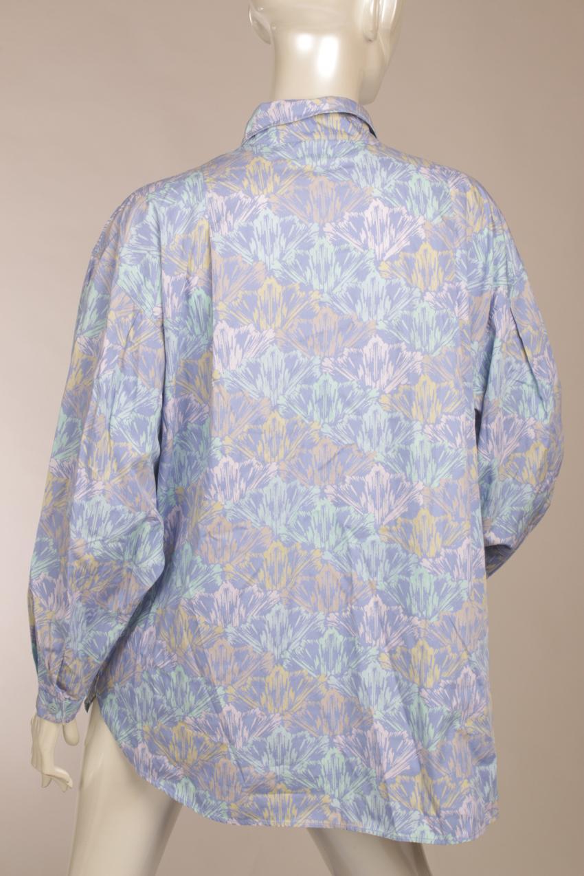 Vintage 80-luku Marimekko vaaleansinipohjainen paita ja hame M - Image 6