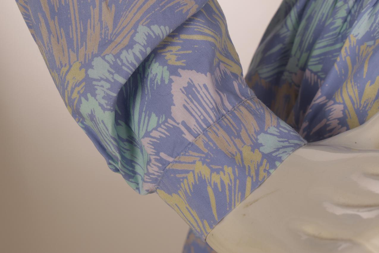 Vintage 80-luku Marimekko vaaleansinipohjainen paita ja hame M - Image 8