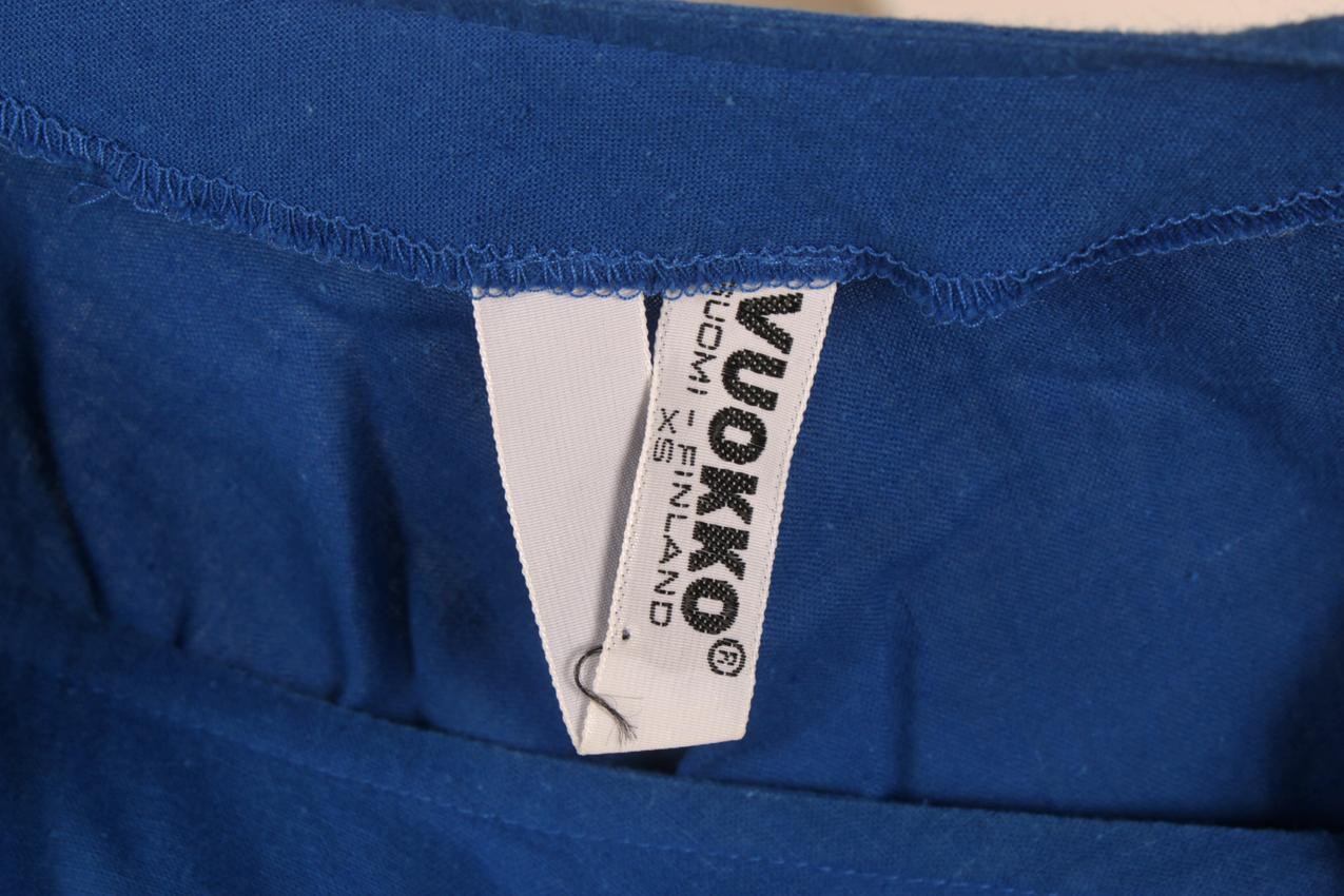 Vintage Vuokko sininen mekko perhoshihoilla XS S - Image 11