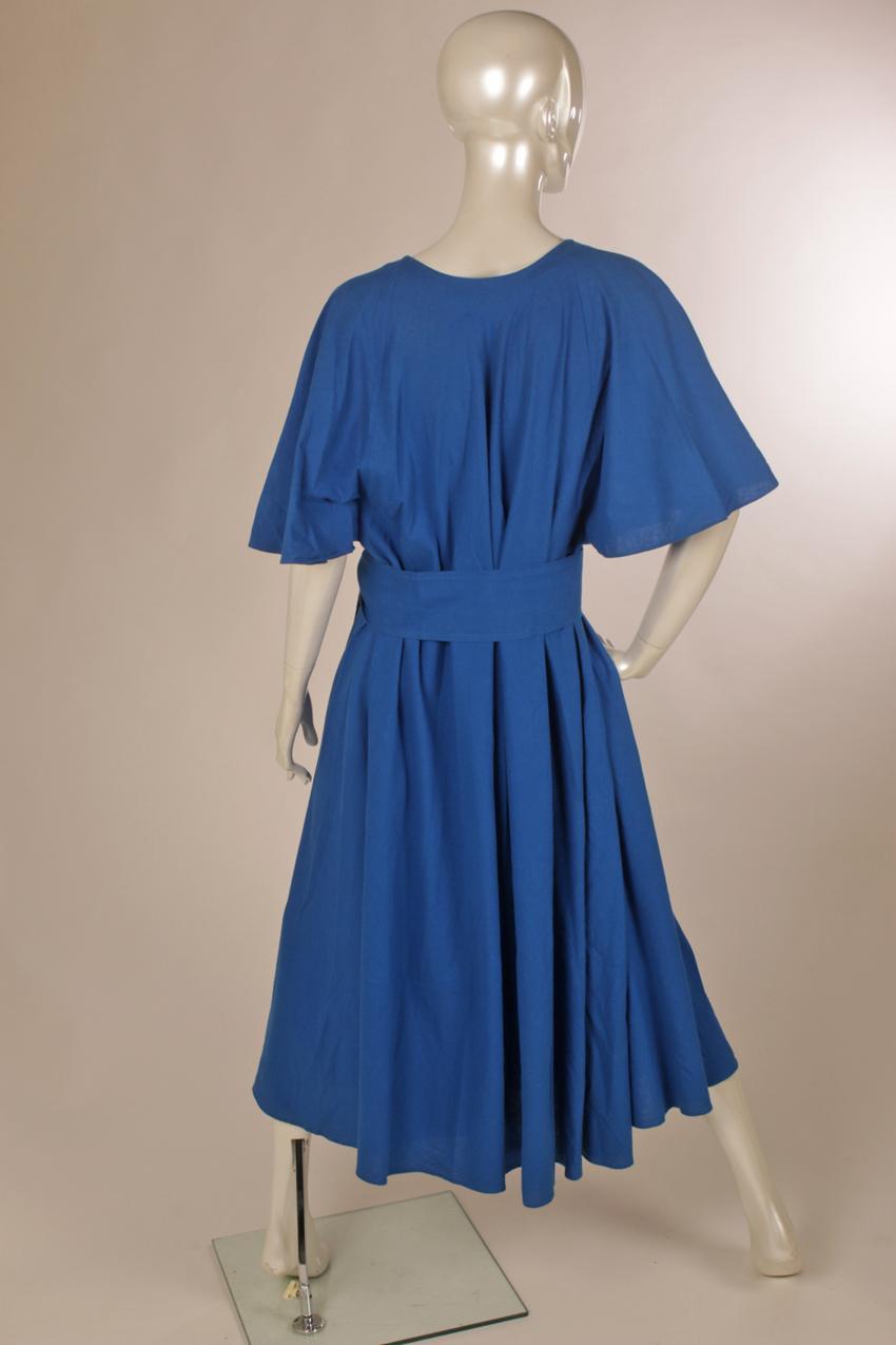 Vintage Vuokko sininen mekko perhoshihoilla XS S - Image 9