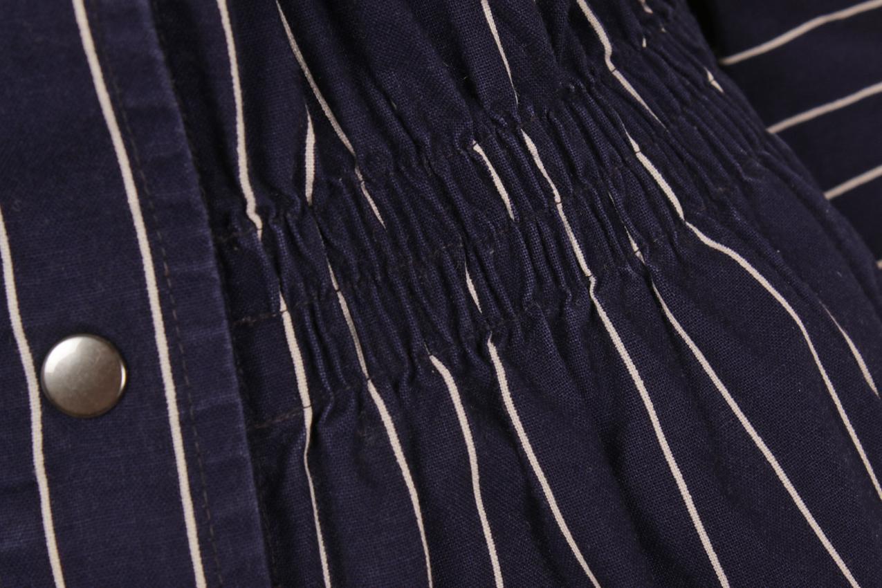 Vintage Vuokko navy blue jacket with white stripes M - Image 4