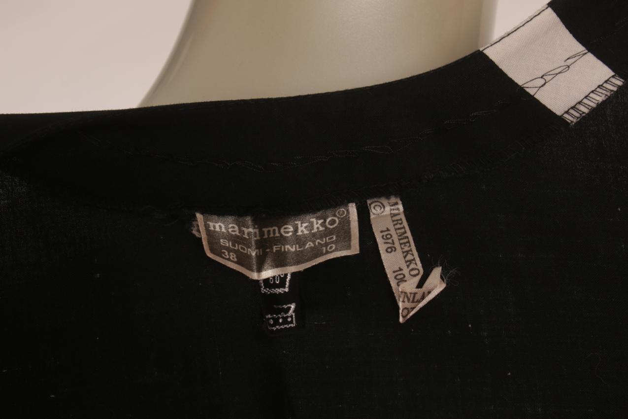 Vintage Marimekko Pentti Rinta mustavalkoinen maksimekko ”Herääminen” M - Image 8