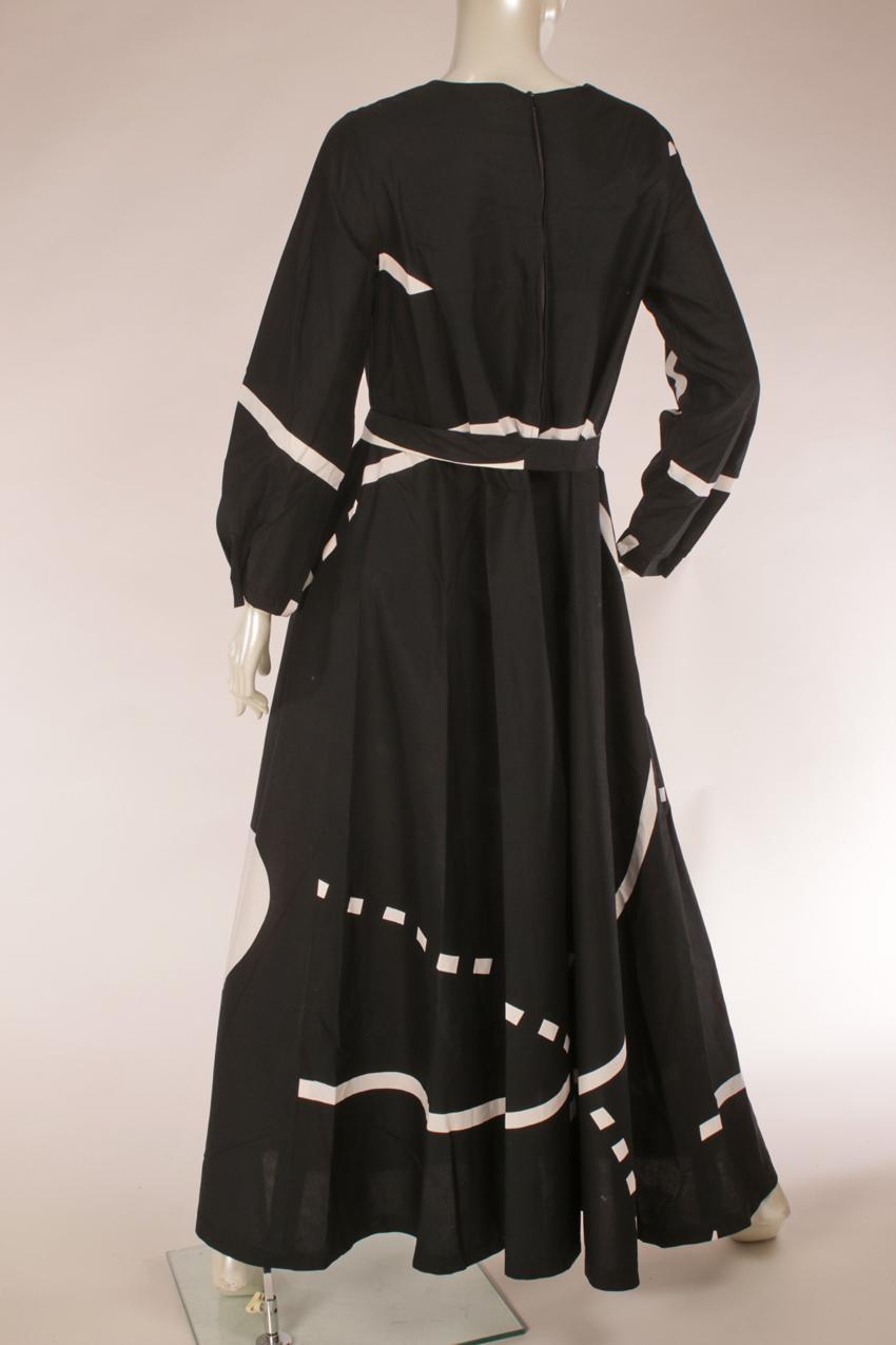 Vintage Marimekko Pentti Rinta mustavalkoinen maksimekko ”Herääminen” M - Image 4