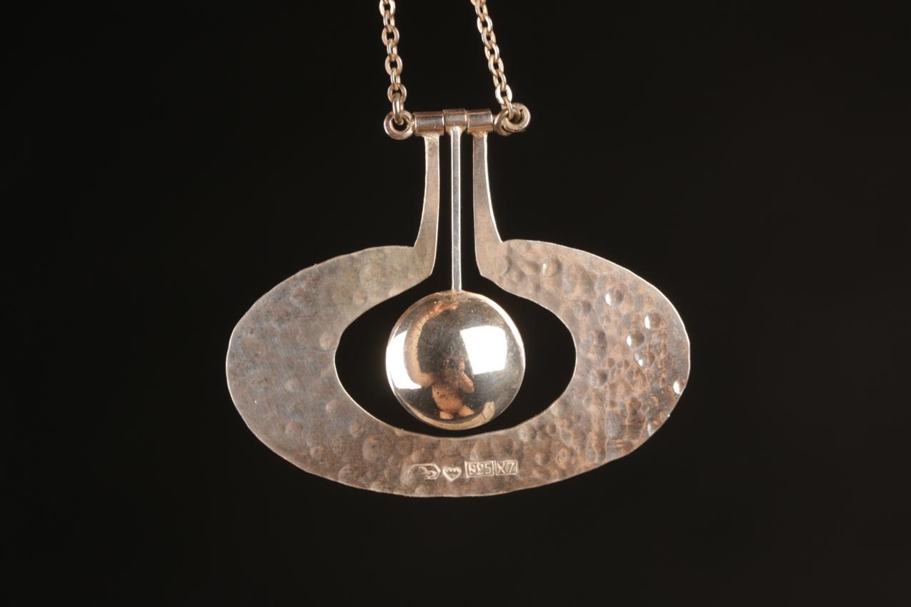 Vintage 70´s Tapio Wirkkala Kultakeskus “Päärynä” Pear sterling silver pendant necklace - Image 3