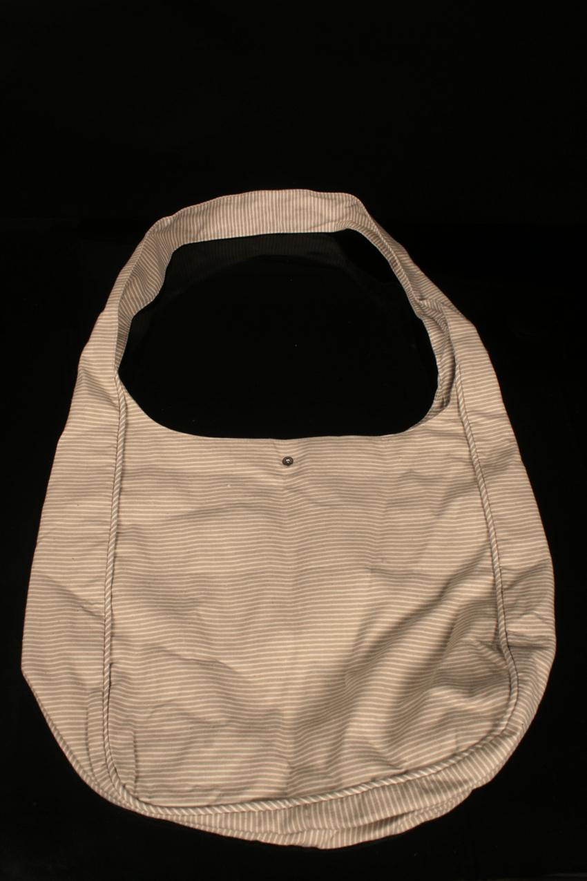Vintage Vuokko valkobeige raidallinen olkalaukku - Image 5