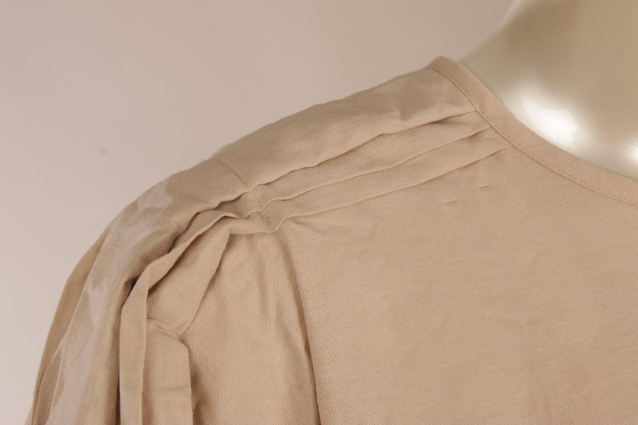 Vintage Vuokko beige maksimekko puhvihihoilla S - Image 5