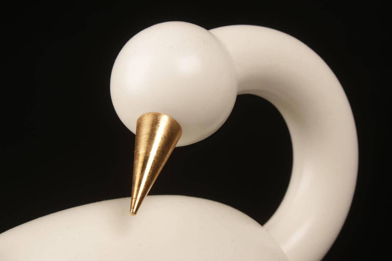 Vintage Aarikan puinen valkoinen Flamingo lintu - Image 5