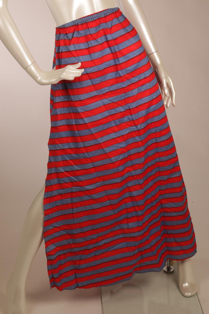 Vintage Vuokko red blue striped skirt S