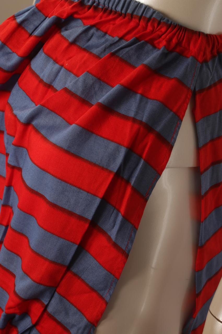Vintage Vuokko red blue striped skirt S - Image 3