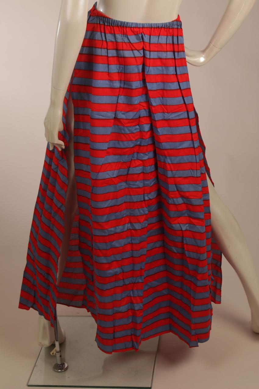 Vintage Vuokko red blue striped skirt S - Image 4