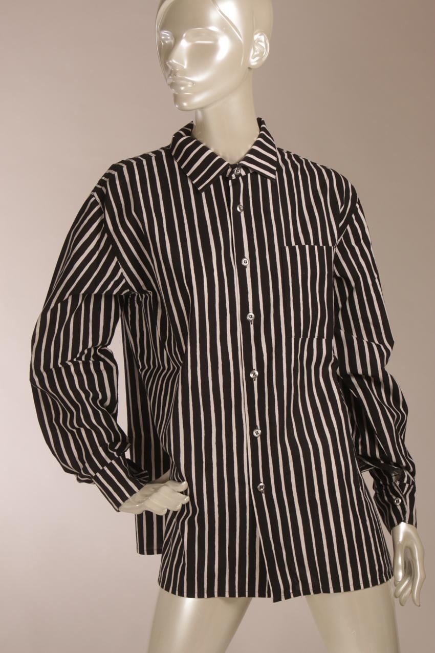 Marimekko black and white striped Jokapoika shirt men M