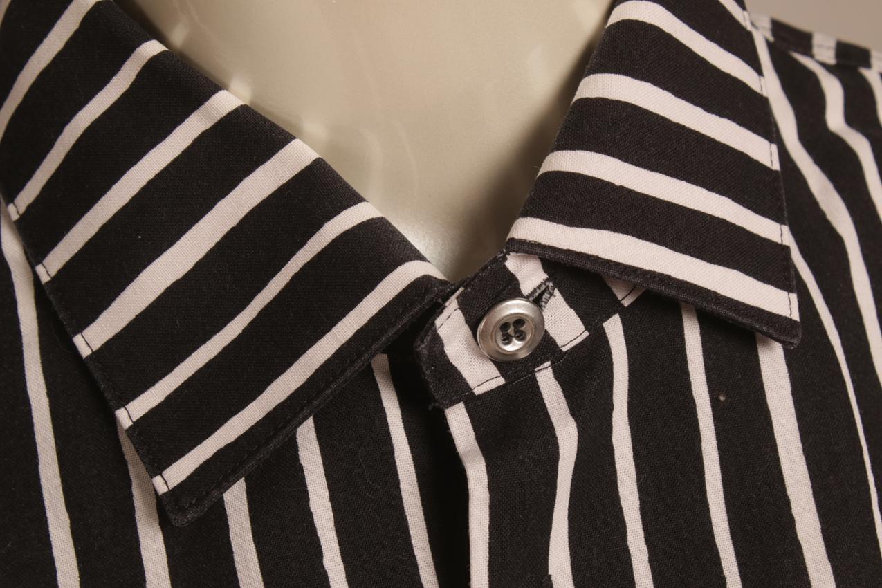 Marimekko black and white striped Jokapoika shirt men M - Image 5