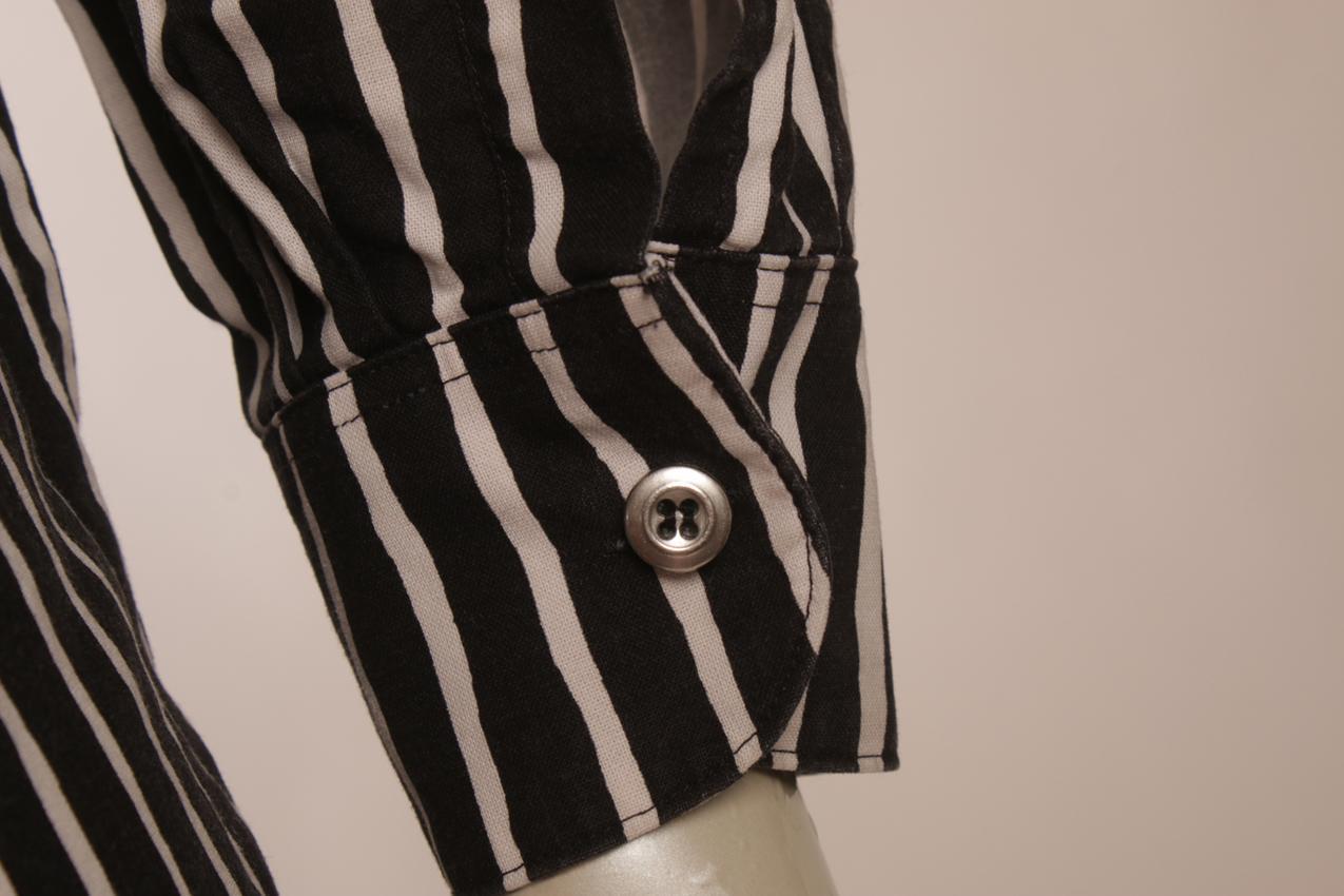 Marimekko black and white striped Jokapoika shirt men M - Image 7