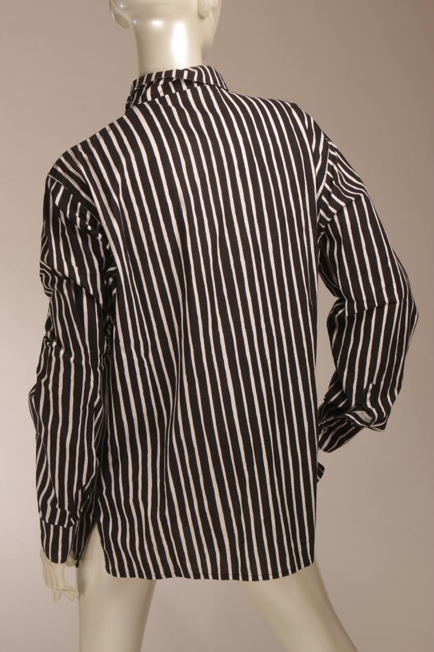 Marimekko black and white striped Jokapoika shirt men M - Image 8