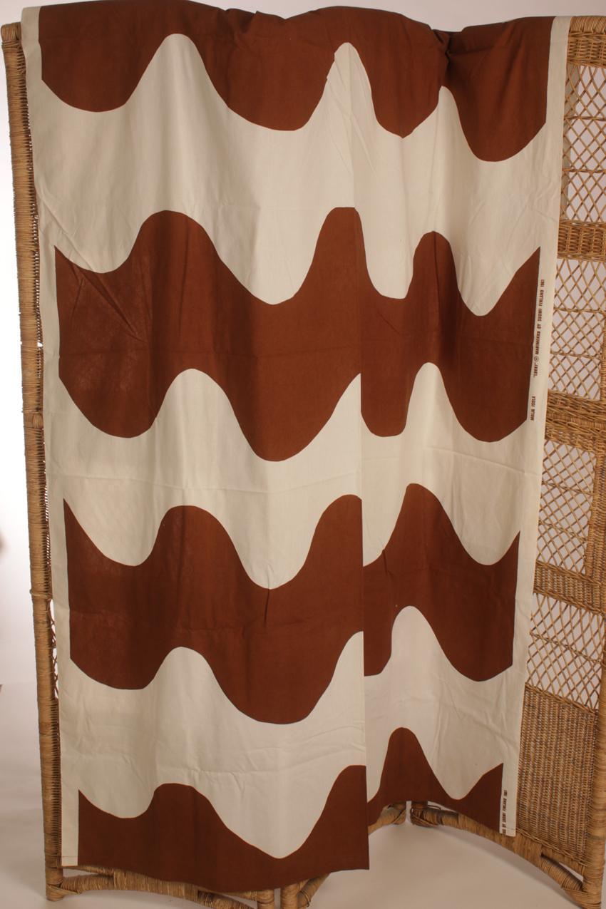 Vintage Marimekko Maija Isola ruskea “Lokki” kangas