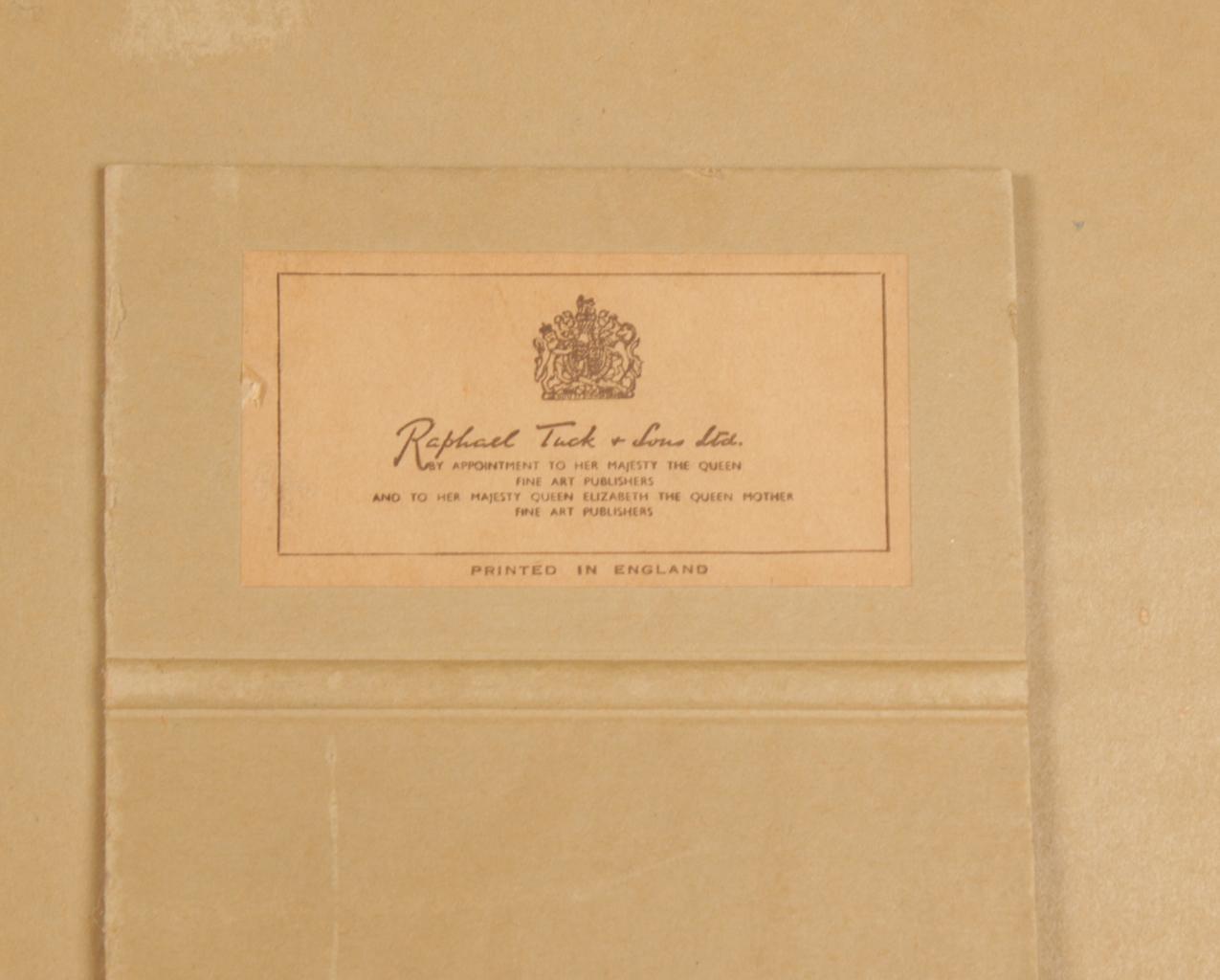 Vintage Raphael Tuck & Sons Ltd. Pietro Annigoni Kuningatar Elisabeth II printtikuva - Image 4