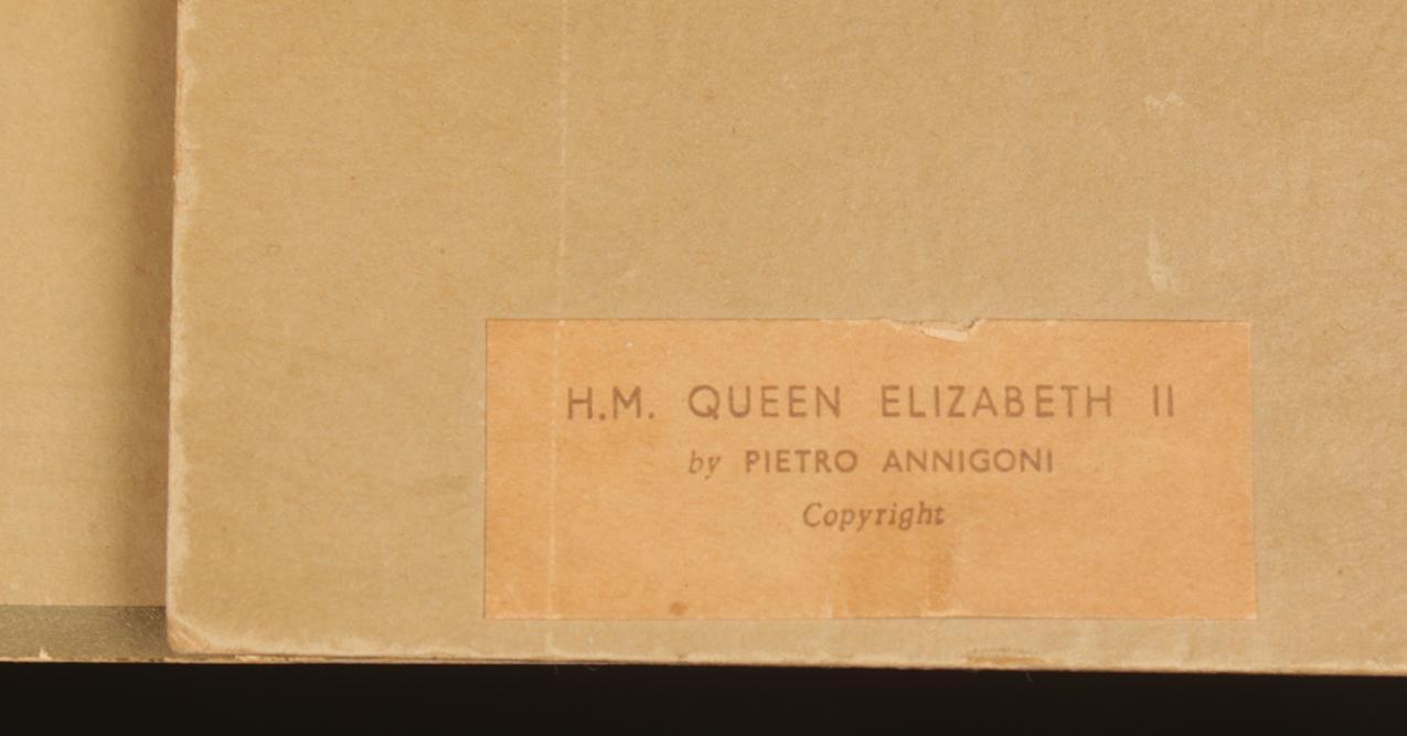 Vintage Raphael Tuck & Sons Ltd. Pietro Annigoni Kuningatar Elisabeth II printtikuva - Image 5