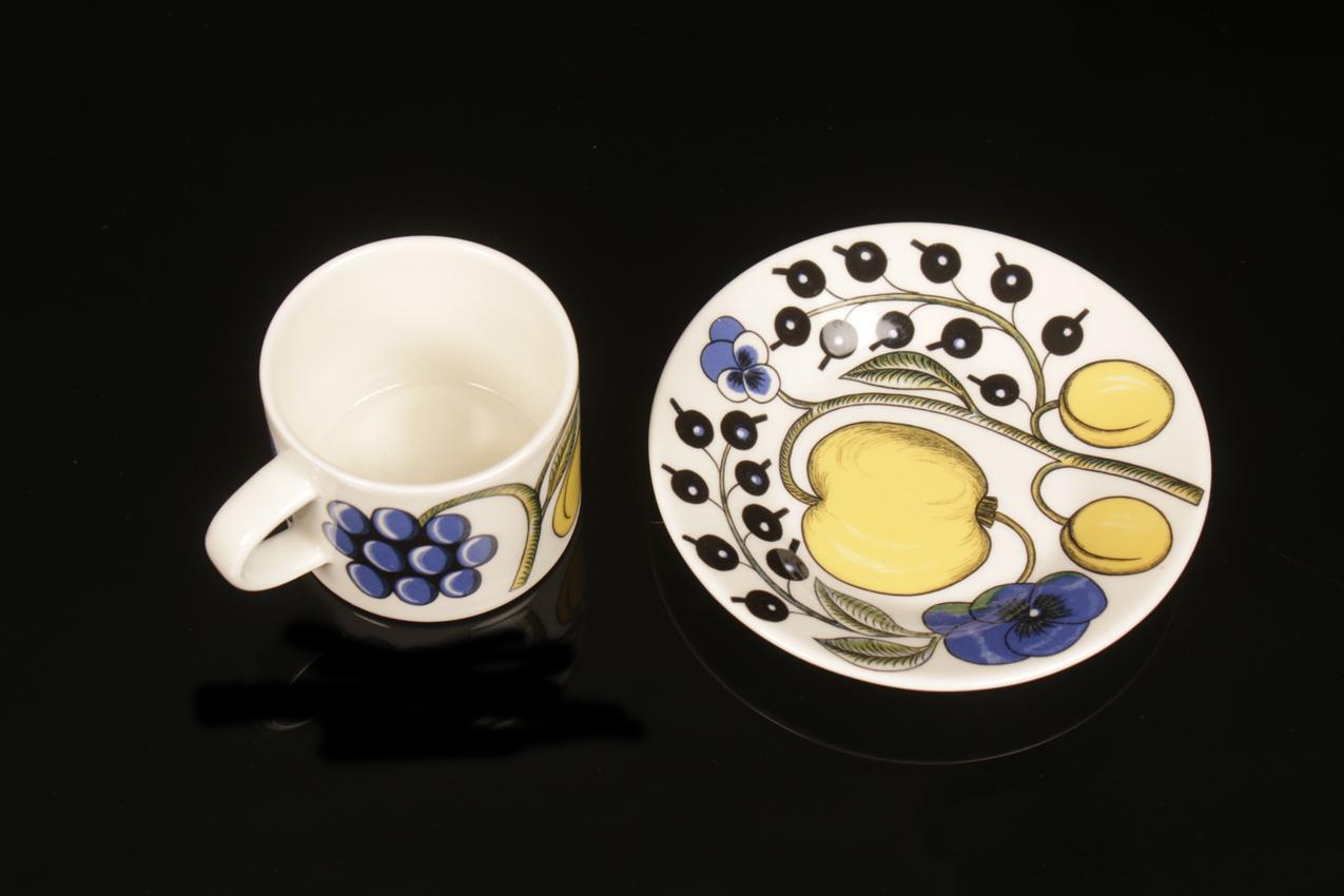 Arabia Birger Kaipiainen “Paratiisi” six coffee cups and saucers - Image 5