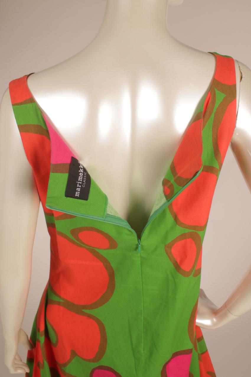 Marimekko Annika Rimala vihreä oranssi ”Monrepos” “Keidas” maksimekko M - Image 6
