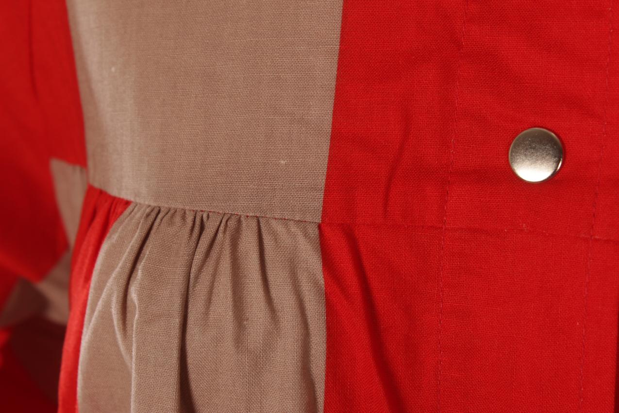 Vintage Vuokko raidallinen beige punainen mekko XS S - Image 6