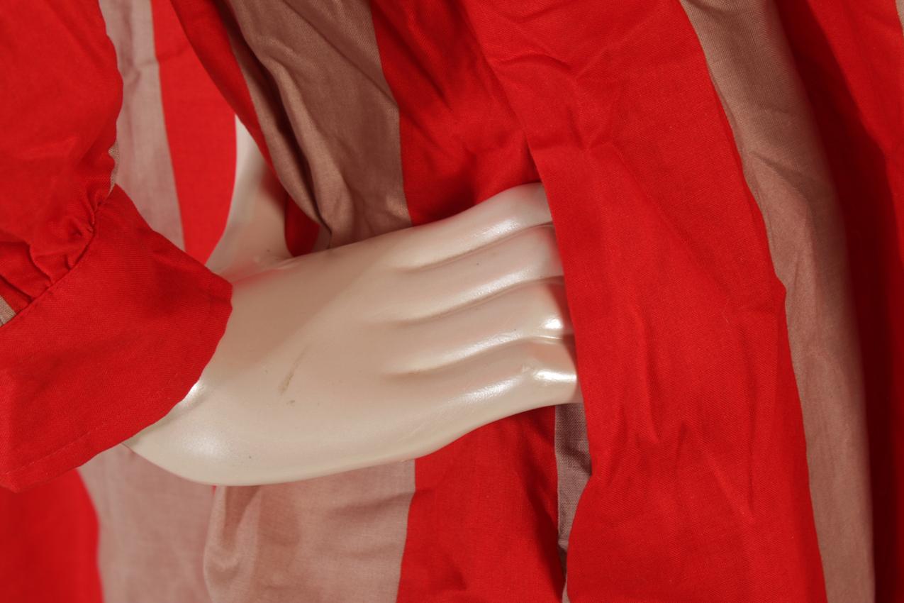 Vintage Vuokko raidallinen beige punainen mekko XS S - Image 7