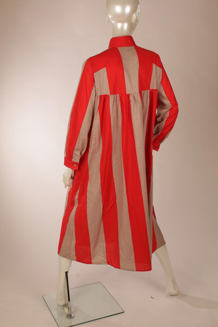 Vintage Vuokko raidallinen beige punainen mekko XS S - Image 8