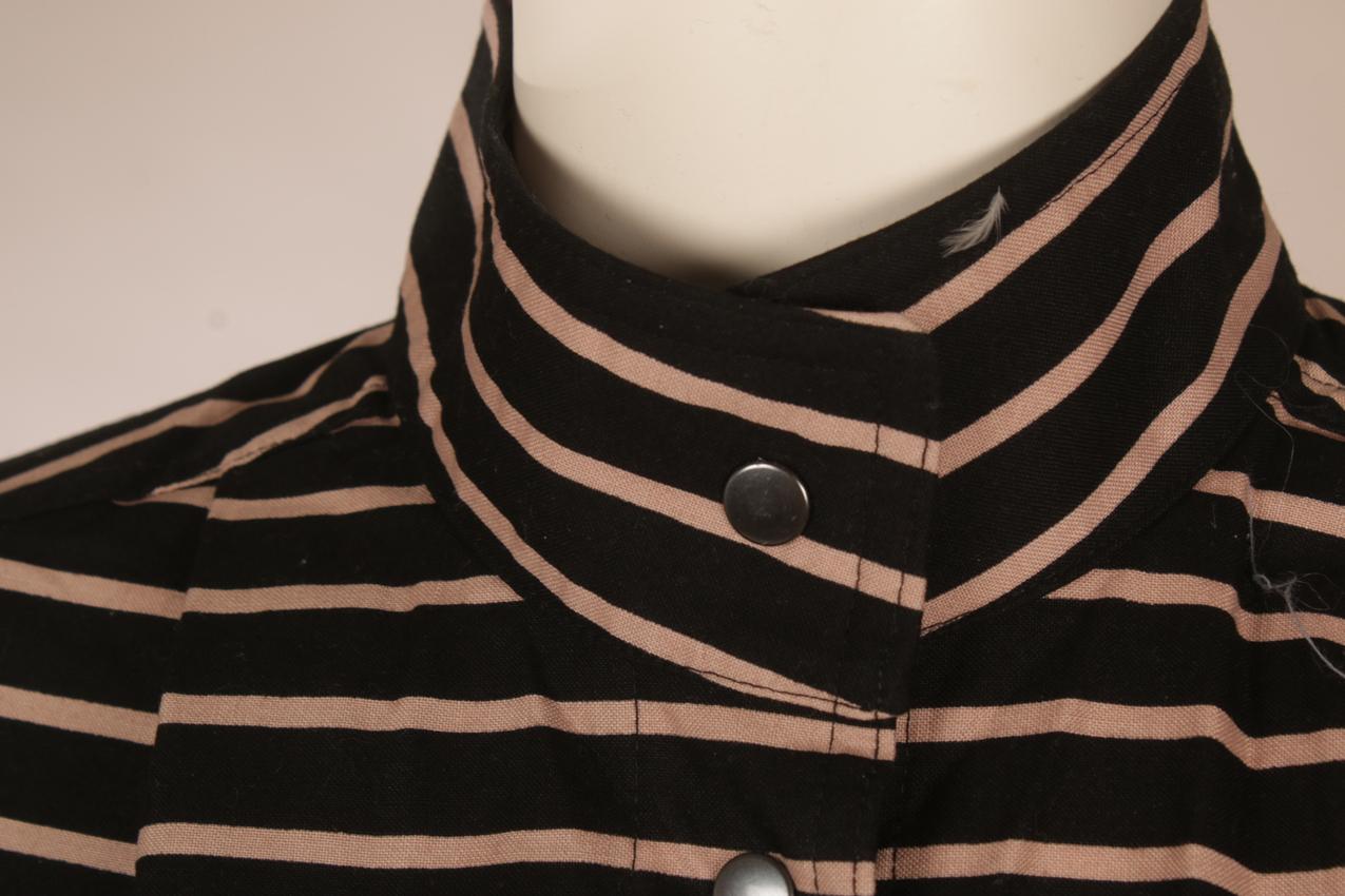 Vintage Vuokko beige musta raidallinen haalari XS - Image 3