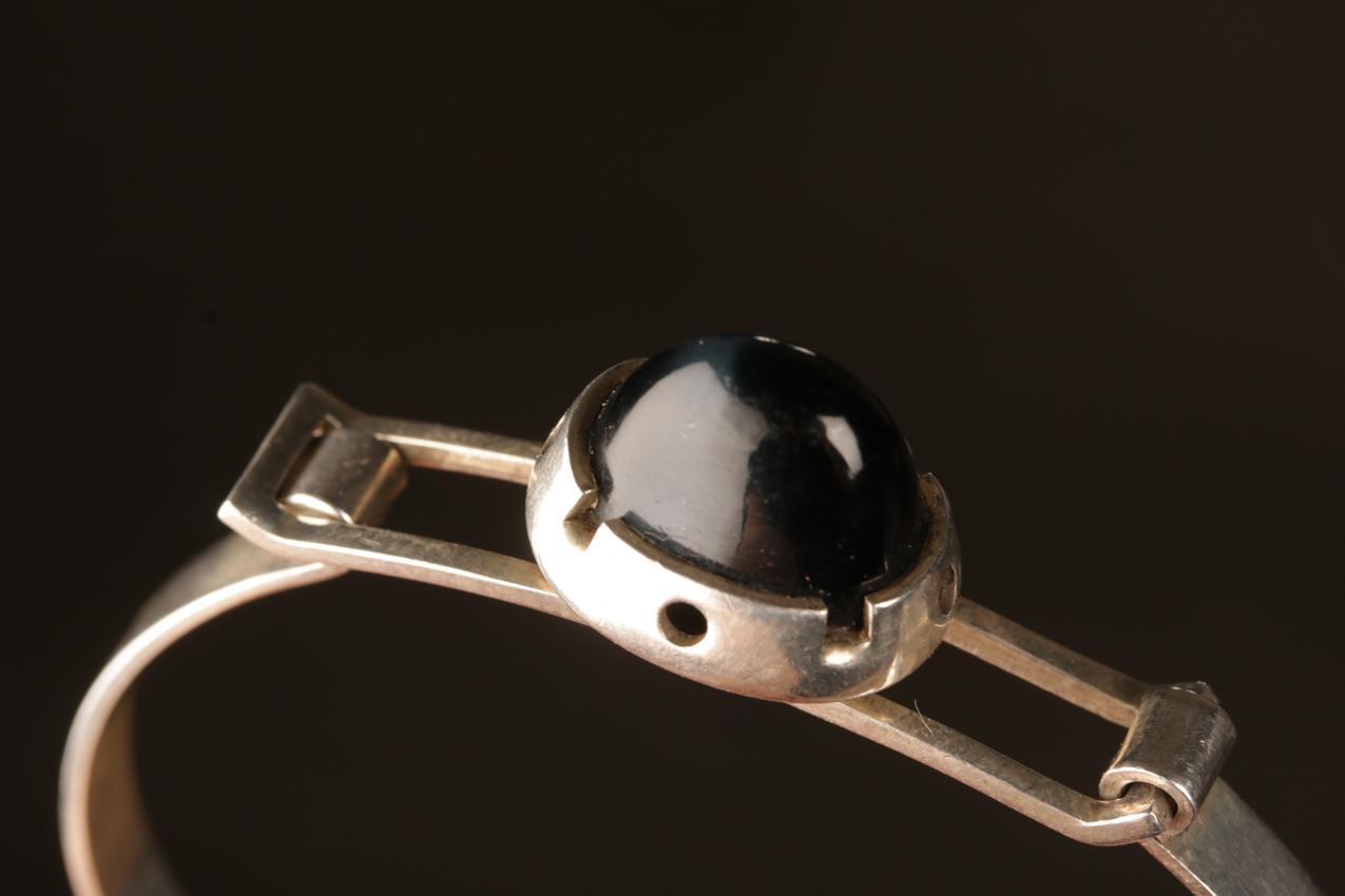 Vintage Erik Granit silver bracelet with spectorlite stone - Image 3