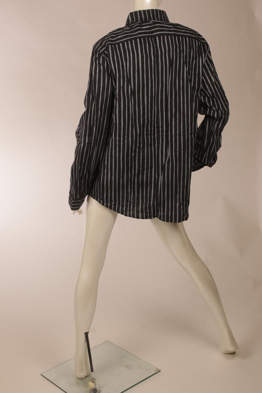 Marimekko black and gray striped Jokapoika shirt XL - Image 3